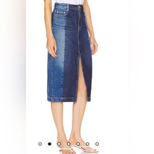 Revolve/GRLFRND Robin Seamed Tonal Midi Skirt in Tonal Slide